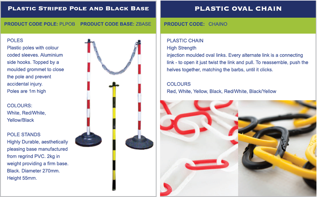 plastic striped pole